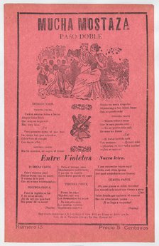 Broadsheet with songs for a two-step dance (paso doble), a man and woman t..., ca. 1918 (published). Creator: José Guadalupe Posada.