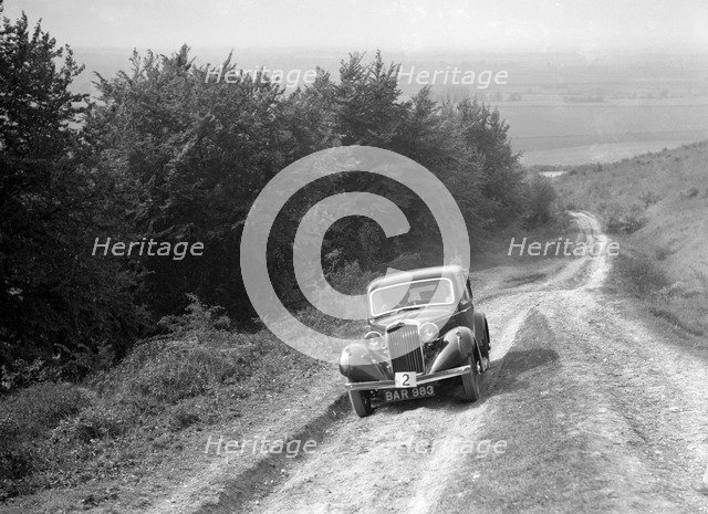1936 Talbot 10 1185 cc competing in a Talbot CC trial. Artist: Bill Brunell.