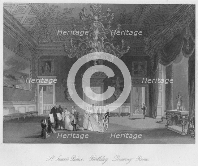 'St. James's Palace. Birthday. Drawing Room', c1841. Artist: Henry Melville.