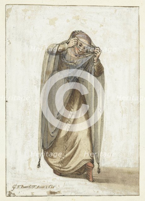 Venetian courtesan, Between 1660 and 1670.