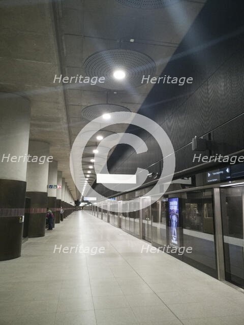 Elizabeth Line, Woolwich Arsenal, London, UK, May 2022. Creator: Ethel Davies.