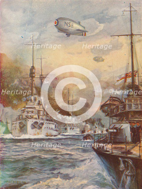 'The Surrender of the German High Seas Fleet', 1918 (1919). Artist: Charles John De Lacy.