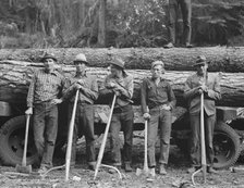 Five Idaho farmers, members of Ola self-help sawmill co-op..., Gem County, Idaho, 1939. Creator: Dorothea Lange.