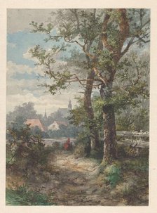Landscape with two trees, a city in the distance, 1875. Creator: Sebastiaan Mattheus Sigismund de Ranitz.