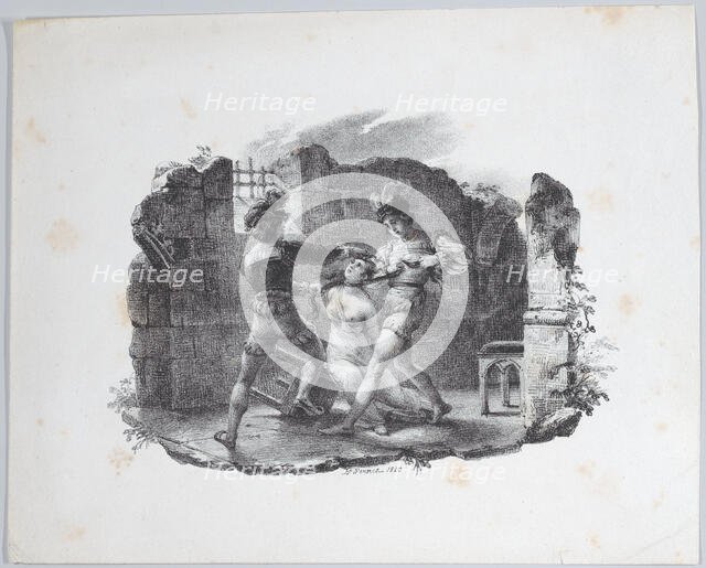 Death of Margaret of Burgundy Strangled in Prison, 1820. Creator: Émile Jean-Horace Vernet.