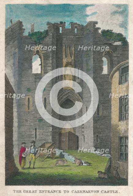'The Great Entrance to Caernarvon Castle', 1808. Creator: Unknown.
