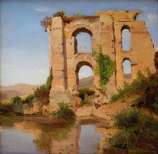 The Ruins of the Aqueduct Aniene Nuovo near Tivoli, Italy, 1842-1847. Creator: Anders Christian Lunde.