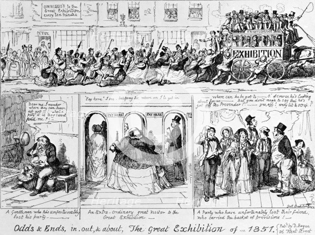 The Great Exhibition of 1851 at Hyde Park, London.  Artist: George Cruikshank