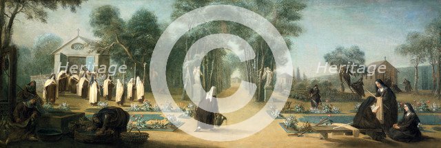 'The Carmelite Nuns in the Garden', 18th century.  Artist: Charles Guillot