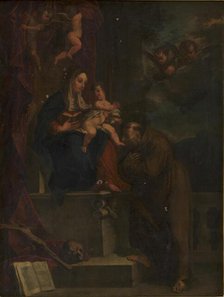 Mary, Jesus and St Francis, 1570-1719. Creator: Carracci'erne.