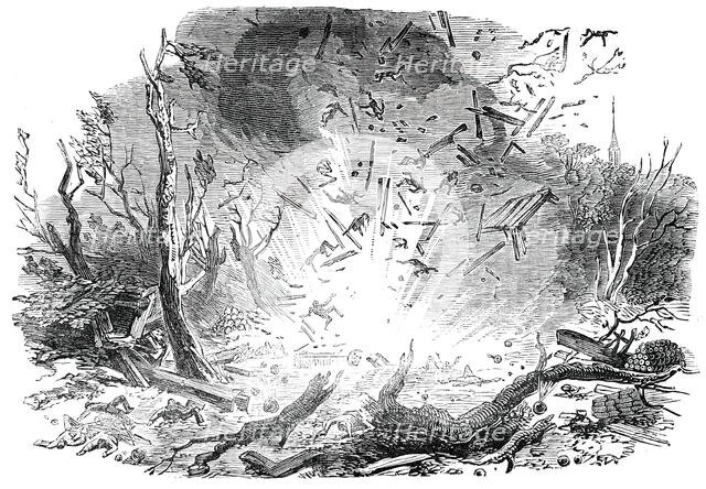 Explosion of the Laboratory, at Rendsburg, 1850. Creator: Unknown.