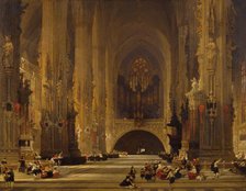 Interior of the Cathedral of St Stephen, Vienna, 1853 Creator: David Roberts.
