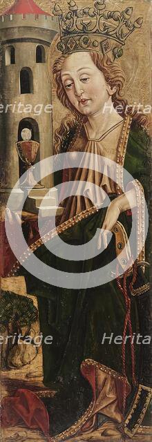 St. Barbara (inside) St. Kassian (outside), 1490. Creator: Friedrich Pacher.