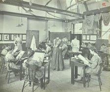 Ready made clothing class, Shoreditch Technical Institute, London, 1907. Artist: Unknown.