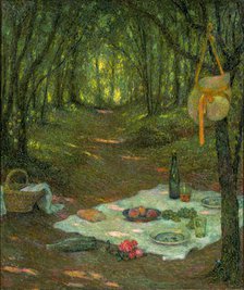 Picnic in the Forest, Gerberoy (Le Gouter sous Bois, Gerberoy), 1925. Creator: Le Sidaner, Henri (1862-1939).