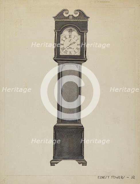Grandfather's Clock, c. 1936. Creator: Ernest A Towers Jr.