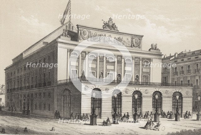 Royal Theather in Madrid, promoted by Isabella II and ended in October 1850, engraving 1870.