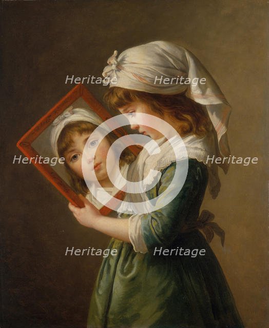 Julie Le Brun (1780-1819) Looking in a Mirror, 1787. Creator: Elisabeth Louise Vigee-LeBrun.