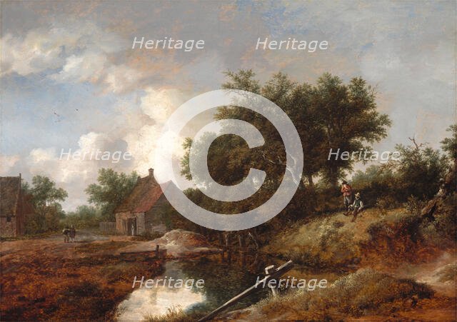 Path Leading to Farms by a Wooded Brook, c1645. Creator: Isaack Ruisdael.