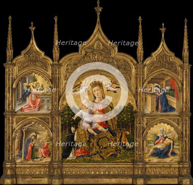 The Madonna of Humility, the Annunciation, the Nativity, and the Pietà, ca. 1465. Creator: Bartolomeo Vivarini.