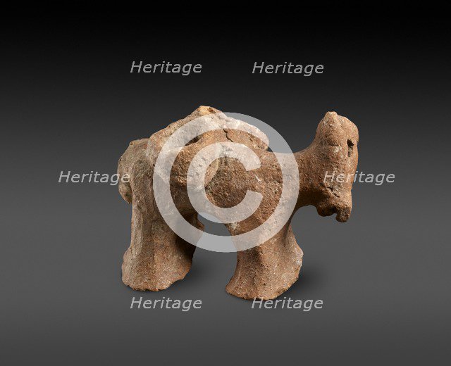 Red Polished / Matt-Polished donkey figurine with panniers, c20th century BC. Artist: Unknown.