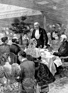 Opening of the Kaiser Wilhelm Canal...: Mr. Gladstone...on board the "Tantallon Castle", 1895. Creator: P Naumann.