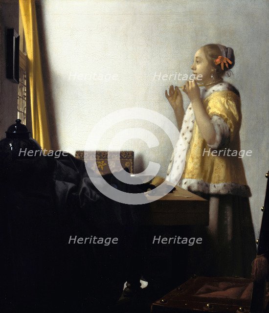 Young Woman with a Pearl Necklace, ca 1662. Artist: Vermeer, Jan (Johannes) (1632-1675)