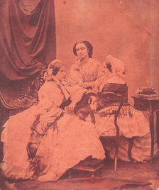 Three Claudet Family Women Seated in Studio, 1850s. Creator: Unknown.