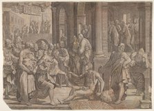 Saint John and Saint Peter Healing the Cripple, 1553. Creator: Lambert Suavius.