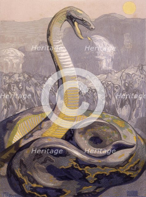 Kaa, the snake, 1919. Creator: Paul Jouve.
