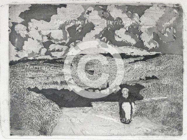 La femme sur la route, 1879. Artist: Camille Pissarro.