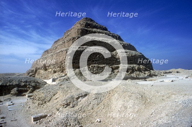 Step Pyramid of King Djoser (Zozer), Saqqara, Egypt, 3rd Dynasty, c2600 BC. Artist: Imhotep