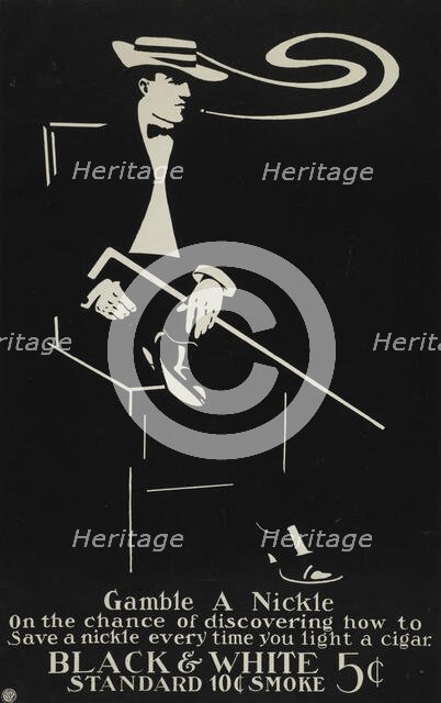 Gamble a nickle [sic] [..] Black & White, c1895 - 1917. Creator: Unknown.