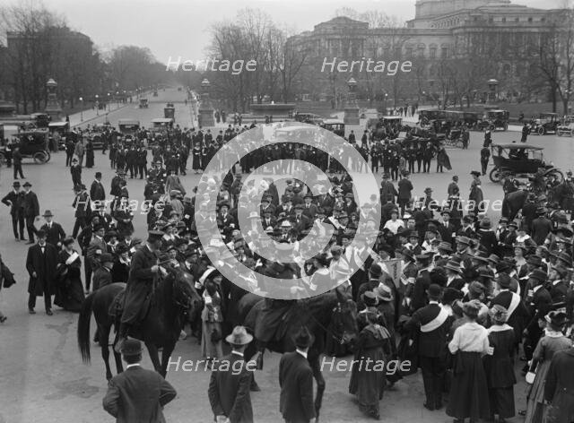 Woman Suffrage - Group Before Capitol, 2 Apr 1917. Creator: Harris & Ewing.