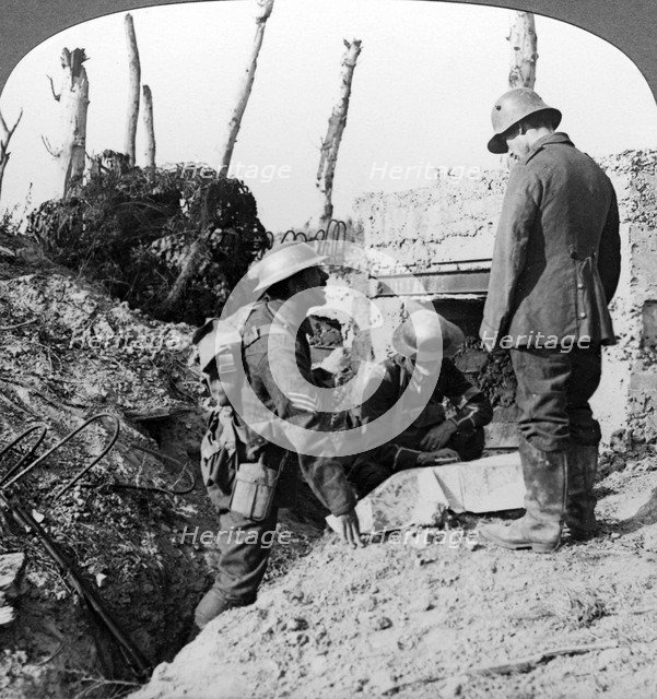Captured German blockhouse, Poelecappelle, Belgium, World War I, 1914-1918.Artist: Realistic Travels Publishers