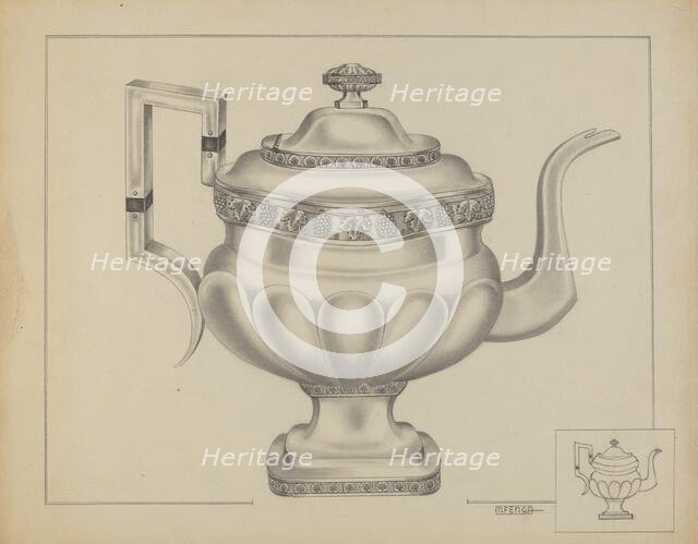 Silver Teapot, c. 1936. Creator: Michael Fenga.