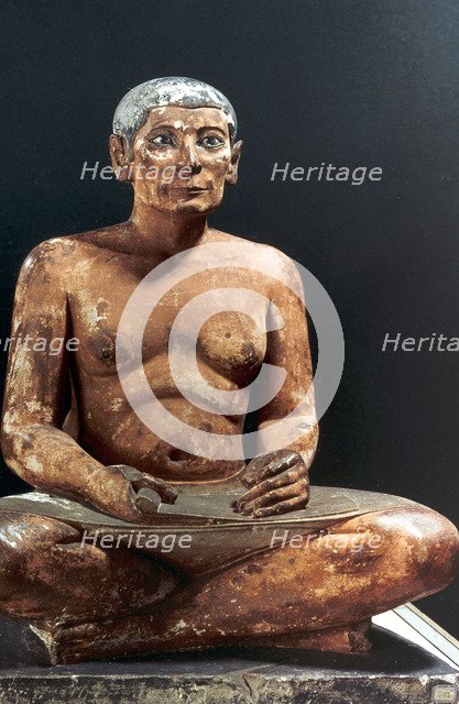 Seated scribe, Ancient Egyptian, 5th Dynasty, 2498-2345 BC. Artist: Unknown
