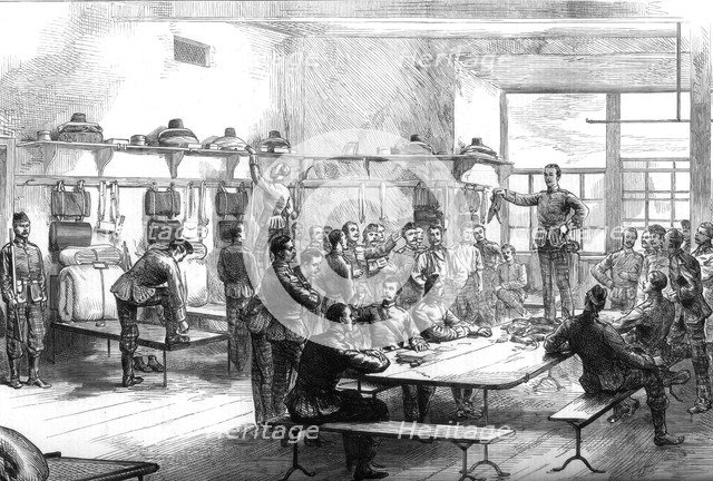 Sale of a deserter's kit in the barracks, 1875. Artist: Unknown