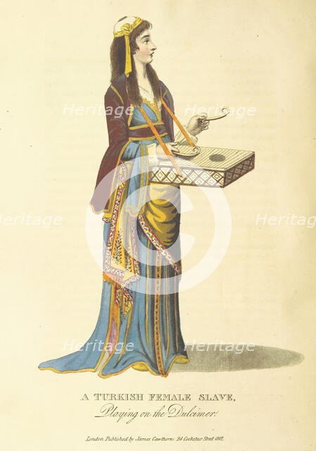 A Turkish Female Slave, Playing on the Dulcimer, 1813.  Creator: Unknown.