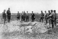 Funeral on the Western Front, First World War, 1916, (c1920). Artist: Unknown