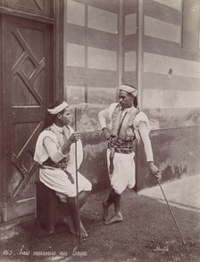 Sais coureurs au Caire, 1870s. Creator: Felix Bonfils.
