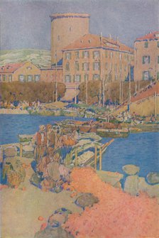 'The Market-Place at Spalato', 1913. Artist: Jules Guerin.