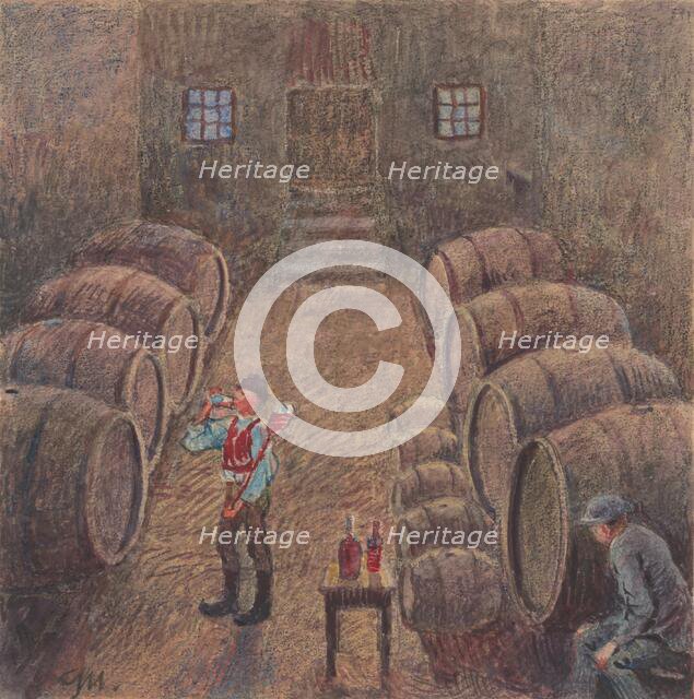 2.- Wine Tasting in the Cellar, 1932. Creator: Gustav Mally.