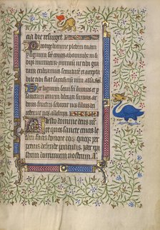 Decorated Text Page; Book of Hours, about 1410. Creator: Unknown.