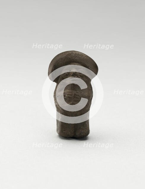 Mold-Made Blackware Pendant with Rounded Headdress, c. A.D. 100/600. Creator: Unknown.