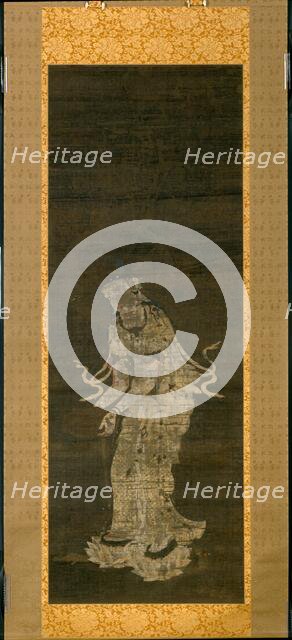 The Bodhisattva Kannon, from the triptych Approach of the Amida Trinity, Kamakura Period... Creator: Unknown.