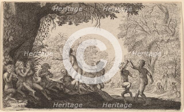 Bacchanal with a Dancing Couple on the Right. Creator: Willem Basse.