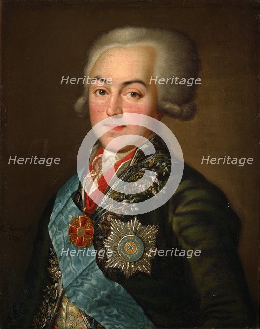 Portrait of Count Nikolai Petrovich Sheremetev (1751-1809), 1798. Artist: Argunov, Nikolai Ivanovich (1771-after 1829)