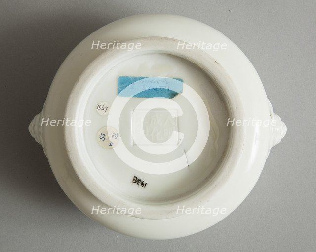 Blanc de chine censer with lion head handles, 18th century. Artist: Unknown.