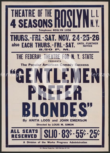 Gentlemen Prefer Blondes, Roslyn, NY, 1938. Creator: Unknown.